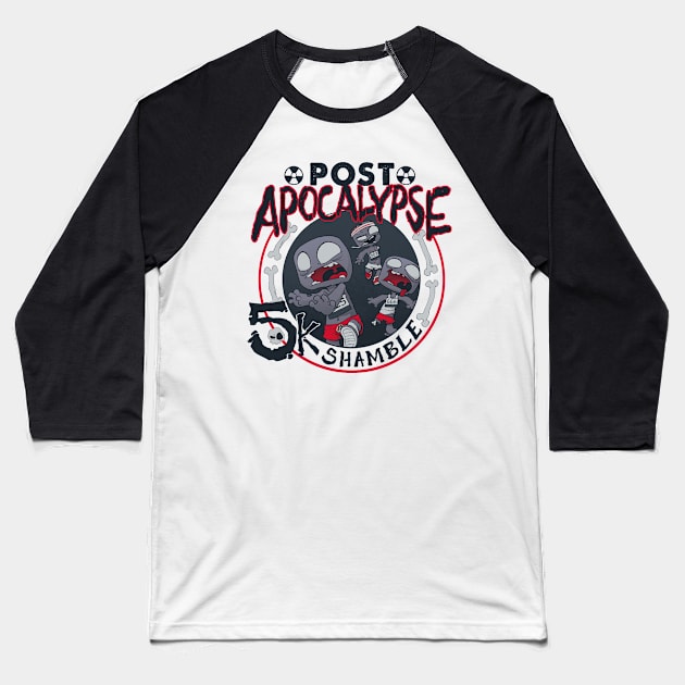 Zombie Fun Run Baseball T-Shirt by Dooomcat